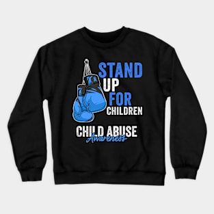 Child Abuse Prevention Awareness Month Blue Ribbon gift idea Crewneck Sweatshirt